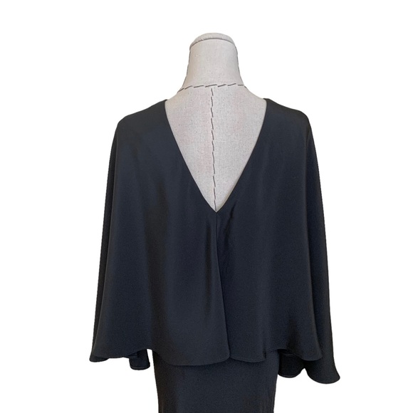 Alessandra Rich Black Capelet Silk Gown sz 40 - Picture 9 of 15